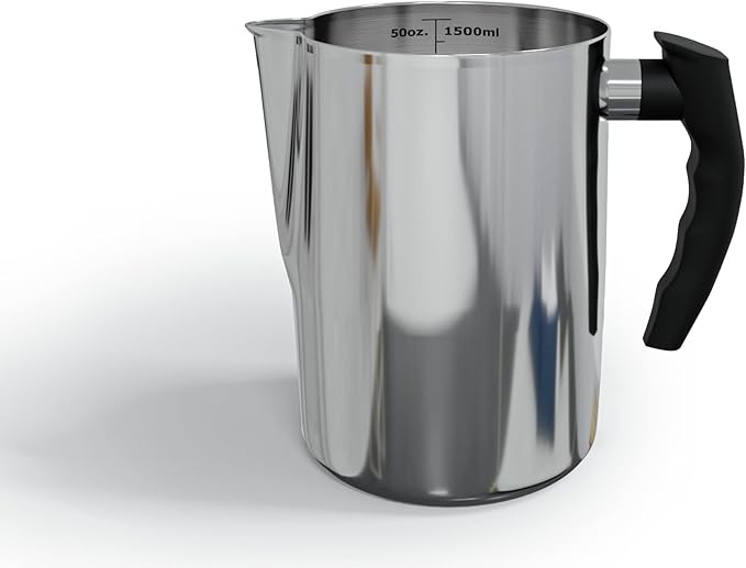 Natikon Candle Making Pouring Pot Stainless Steel Pitcher with Heat-Resistant Handle and Dripless Pouring Spout Design | 1500 ML/50 OZ