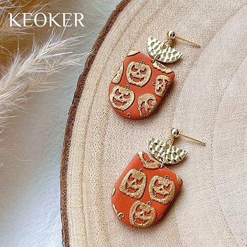 Keoker Polymer Clay Texture Sheets, Fall Clay Texture Mat for Making Earrings Jewerly, Autumn Polymer Clay Earrings Tools (No. 1-3) (Fall Polymer Clay Texture Sheets 2) - Image 3