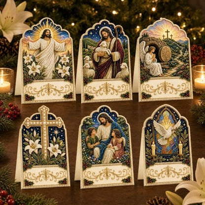 6 Pack Christmas Diamond Painting Cards, DIY 3D Pop-Up Greeting Set by Unknown