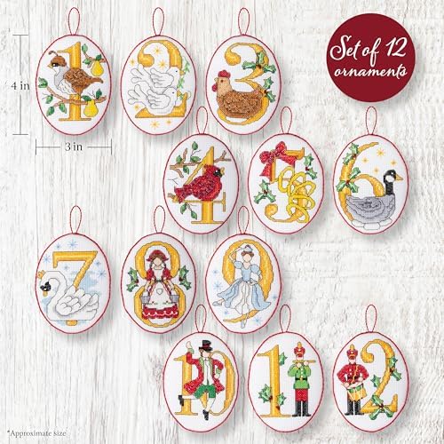 Bucilla Felt Applique 12 Piece Ornament Making Kit, Twelve Days of Christmas, Perfect for DIY Arts and Crafts Projects - Image 2