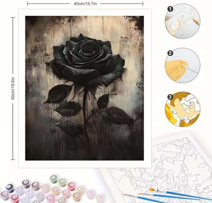 GEMOUJ Rose Flower Paint by Numbers Kits for Adults Beginners Flower Number Kits on Canvas,DIY Easy Digital Oil Painting Kits,Home Wall Decor 16 X 20 Inch - Image 5