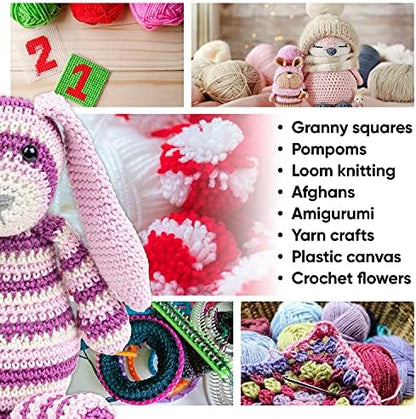 CRAFTISS 12x1.75 Oz Acrylic Yarn Skeins - 1300 Yards of Soft Yarn for Crocheting and Knitting Craft Project, Assorted Starter Crochet Bulk Kit for Adults and Kids - Image 6