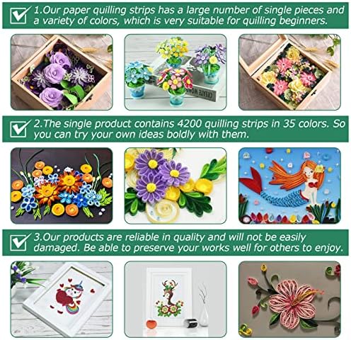QTLCOHD 35 Colors 4200 Strips Paper Quilling Strips - Image 5