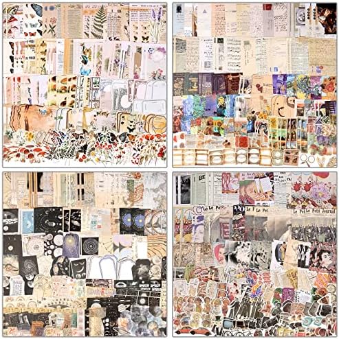 Draupnir 800pcs Vintage Junk Journal Supplies,Scrapbook Supplies Scrapbooking Paper and Stickers Ephemera for Art Aesthetic Journaling Kit Collage by Draupnir