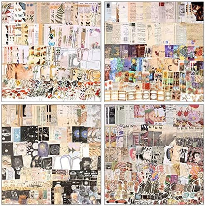 Draupnir 800pcs Vintage Junk Journal Supplies,Scrapbook Supplies Scrapbooking Paper and Stickers Ephemera for Art Aesthetic Journaling Kit Collage by Draupnir