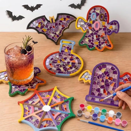 6 PCS Halloween Coasters, Mixed Color DIY Glass Mosaic Tiles for Crafts by Unknown