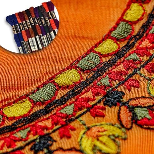 12 Skeins 6 Strands Hand Variegated Embroidery Floss Gradient Cross Stitch Thread Polyester Friendship Bracelet String Yarn Bracelets Threads Bulk for Sewing Knitting Craft Crochet Stitching - Image 4