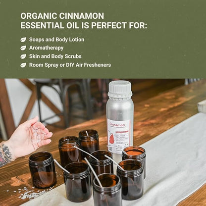 Nature Packaged Organic Cinnamon Essential Oil - Direct from Sri Lankan Essential Oils - 100% Pure - Natural Aceite de Canela for Aromatherapy & Wellness - Premium Grade (15ml)
