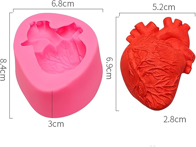 2 Pack Shape Silicone Molds - Brain, Heart, Animal, Candle, Resin, Clay & Cake Molds for Craft Supplies