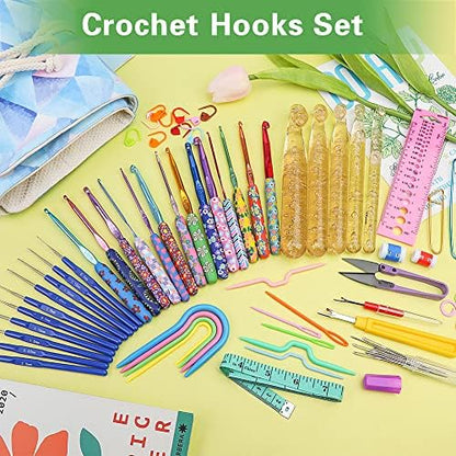 Zlulary 116 PCS Crochet Hooks Sets, Ergonomic Crochet Needles - Image 6
