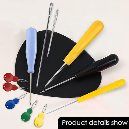 Nimozekd 11 Pcs Candle Needle Kit,Candle Wick Inserting Tool Molds Punch Needle with Hook Eye,Large-Eye Candle Wicking Needle(2 Style) Colored Threader for Candle Wick of All Thicknesses