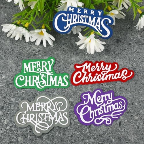 Scrapbooking Die-Cuts, Christmas Metal Cutting Dies for Card Making, Paper Craft Punch Template, Background Embossing Stencils, DIY Album Décor (Merry Christmas Set-14.3x11.4cm) - Image 2