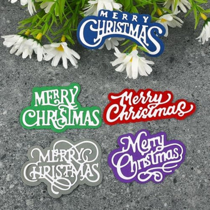 Scrapbooking Die-Cuts, Christmas Metal Cutting Dies for Card Making, Paper Craft Punch Template, Background Embossing Stencils, DIY Album Décor (Merry Christmas Set-14.3x11.4cm) - Image 2