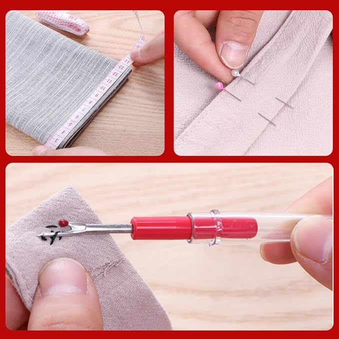 Saker Stitch Book Embroidery Kit: All-in-One Linen Embroidery Reference Guide with Multiple Sewing Tools, Floss, Needles & Scissors - Portable Embroidery Kit for Beginners Enthusiasts, Handmade Gift