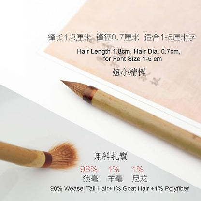 QingChang Chinese Calligraphy Brush Set - Sumi Ink Brush Pens for Small Regular, Running & Cursive Script, Japanese Kanji - 1pc