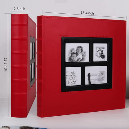 RECUTMS Photo Album Self Adhesive 60 Pages Magnetic Scrapbook Album with Black Inner Sticky Page for Family Wedding Baby Anniversary Can Hold 3x5 4x6 5x7 6x8 8x10 Picture Book