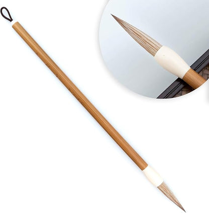 Qi Ming Wen Fang Chinese Calligraphy Brush, Weasel Hair Chinese Brushes, Calligraphy Sumi Brush for font 5-8cm, Seal/Clerical/Regular/Running/Cursive Script, Japanese Kanji. QingYi Medium 1pc