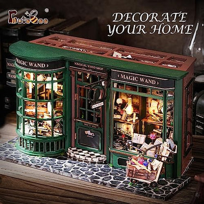 CUTEBEE DIY Miniature Dollhouse Kit, DIY Wooden Dollhouse Kit Miniature House Kit, Mini House Model for Adults and Teens, Creative Room Decorations, Gifts Idea for Family and Friends（Magic House - Image 2
