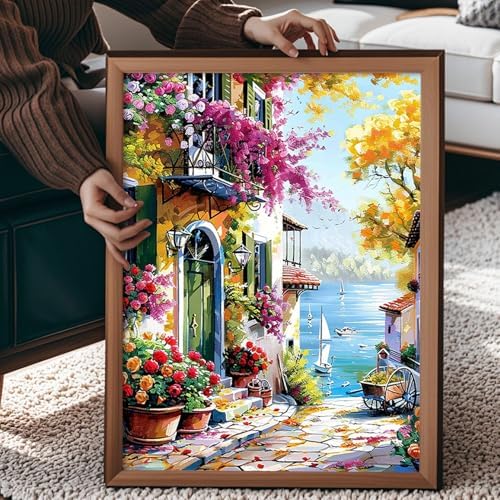 Qaisxoty Paint by Numbers Kit for Adult - Lane Road Rolled Adult Paint by Number, Complete Paint by Numbers Kit with Canvas, Box, Brushes, Acrylic Paints - DIY Home Decor & Gift (12”x16”) - Image 3