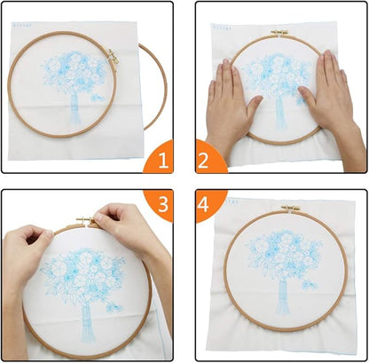 2 Pack 5 Inch Embroidery Hoop, Guofa 13CM Beech Wood Cross Stitch Hoops, Hanging Embroidery Frame Hoop for Decoration