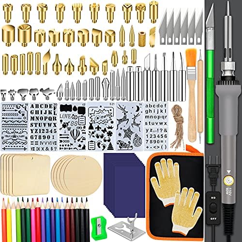 137PCS Wood burning Kit, DIY Creative Tool Set Soldering Woodburning Kit by PETUOL