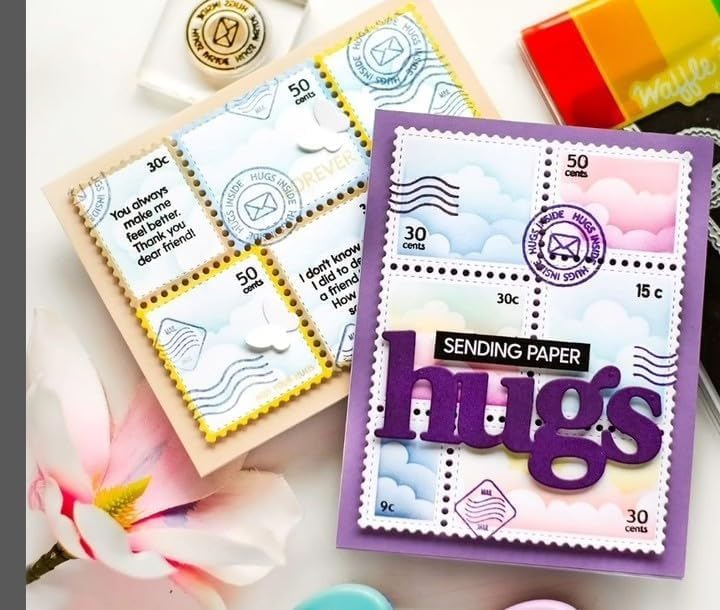 Lapoo Cutting Die for Scrapbooking, 3D Backgrounds Frame New Cutting Dies DIY Album Card Making Decor Paper Craft Metal Die Cuts Party Decorations (Postage Stamp 5.4 x 3.6 in) - Image 7