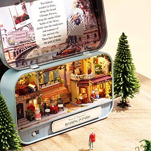 Spilay Dollhouse Miniature with Furniture,DIY Dollhouse Kit Mini Iron Box Theater,1:24 Scale Creative Room Best Birthday Gift for Adult Lover Girl Friend Birthday Gift (Q12) - Image 2