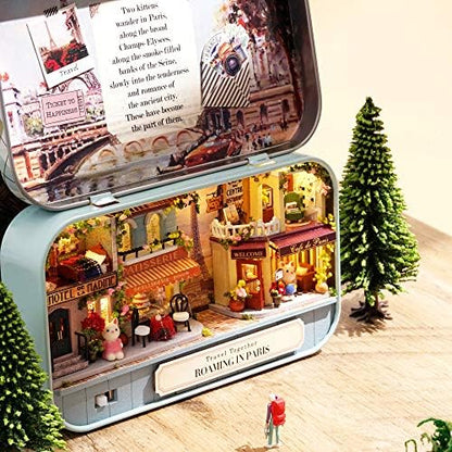 Spilay Dollhouse Miniature with Furniture,DIY Dollhouse Kit Mini Iron Box Theater,1:24 Scale Creative Room Best Birthday Gift for Adult Lover Girl Friend Birthday Gift (Q12) - Image 2