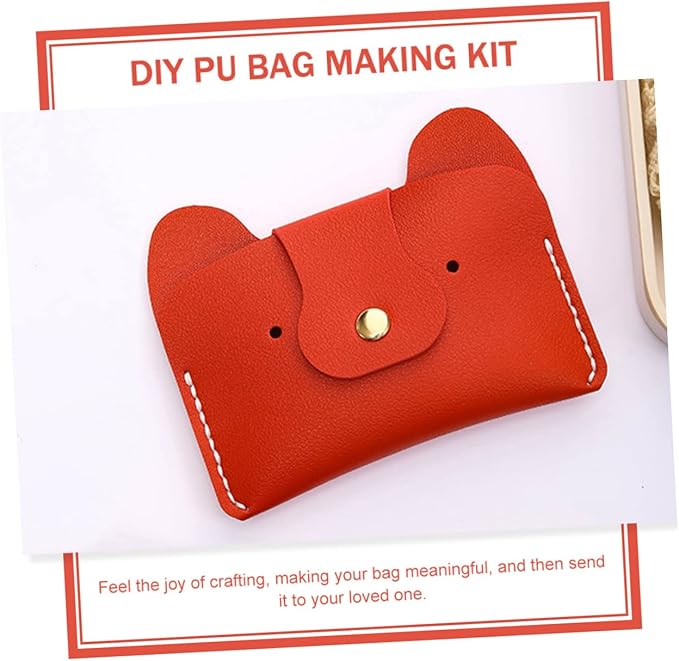 VICASKY 3sets DIY Crochet Handbag Kit Doggy Shaped Purse Bag Making Material Comfortable Pu DIY Supplies