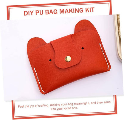 VICASKY 3sets DIY Crochet Handbag Kit Doggy Shaped Purse Bag Making Material Comfortable Pu DIY Supplies