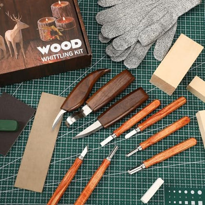 AUGSUN 17Pcs Wood Whittling Carving Tools for Beginners - Image 4