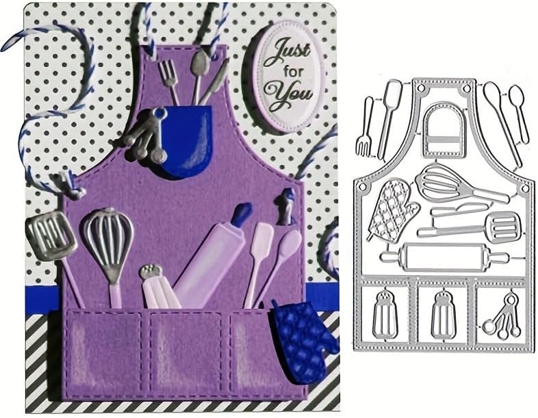 Lapoo Tool Metal Cutting Die for Scrapbooking - Durable, Cut Stencils for DIY Scrapbook Photo Album Decorative Paper Card, Card Making Supplies, Embossing (Apron Tools 4.8 x 3.2 in) by LAPOO