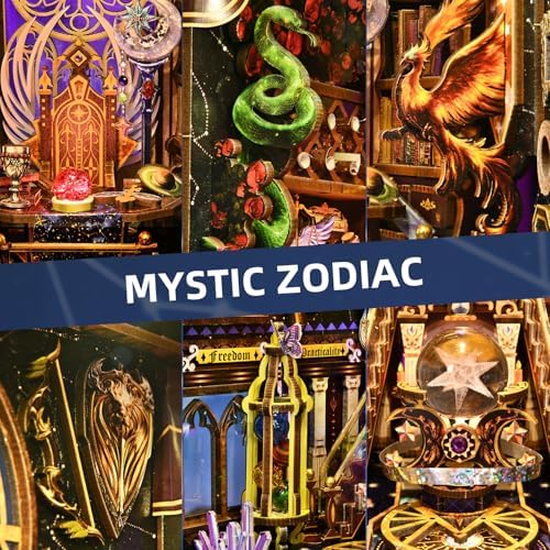 TOYQI Book Nook Kit for Adult, DIY Miniature Dollhouse Kit, Zodiac Signs - Image 4