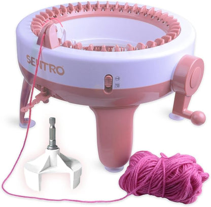 SENTRO 40 Needles Knitting Machine with Electric Adapter, Knitting Board Rotating Double Loom,Smart Weaving Loom Round Knitting Machines, Weaving Loom Machine Kit for Automatic Knit