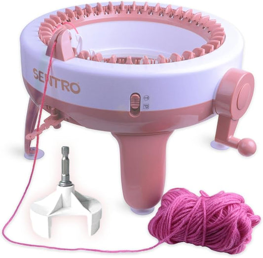 SENTRO 40 Needles Knitting Machine with Electric Adapter, Knitting Board Rotating Double Loom,Smart Weaving Loom Round Knitting Machines, Weaving Loom Machine Kit for Automatic Knit