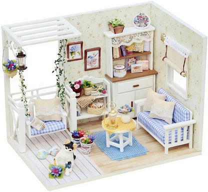 CUTEROOM DIY Miniature House Kit - Mini Craft Rooms for Adults with LED Lights, Realistic Mini Dollhouse Kit Building Model Kit, Creative Home Decor Gift- Kitten Diary - Image 6