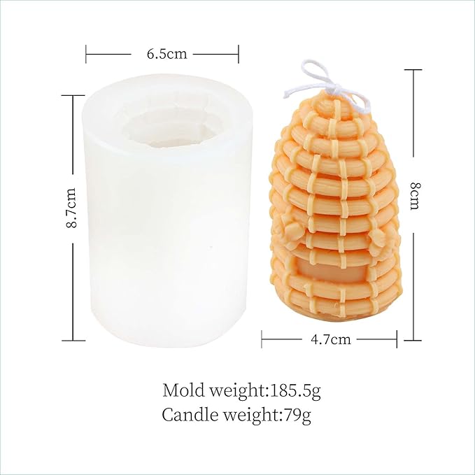 Grainrain 3D Bee Candle Molds Honeycomb Silicone Soap Mold Wax Mold Candle Making Mould (SXY036)