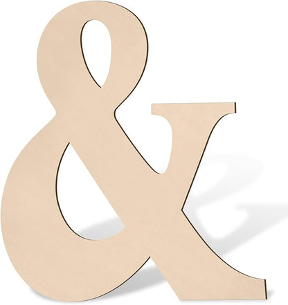 17 inch Large Wooden Sign & for Wall Decor, Big Wood Symbol &, Giant Paintable Blank Wooden Shapes for Crafts, Unfinished Wood Cutouts for Birthday Party, Rustic Wedding, Christmas Decor, Baby Shower