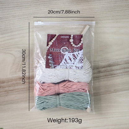 BUFANTL DIY Macrame Leaf Wall Hanging Kit for Beginners, Boho Woven Tapestry Craft Kit with Macrame Cord, Wooden Beads & Printed Instructions, Home Decor Macrame Kit for Adults. - Image 6
