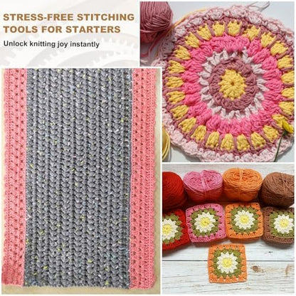 MECCANIXITY 4pcs Weaving Loom, 3.2" 4.3" 5.5" 7" Hexagon Gear Shape Weaving Loom Kit for DIY Crafting, Hanging Decor, Woven Tapestry Knitted Crafts Making - Image 5