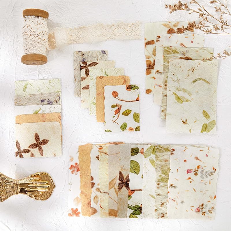 192 Pcs Textured Scrapbook Paper Kit, Embossed Rice Decoupage Paper - Image 2