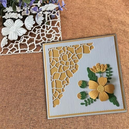 Lapoo Flowers Cutting Die for Scrapbooking - Durable Metal Cutting Die for DIY Scrapbook Photo Album Decorative Paper Card, Metal Card Making Supplies (Flowers and Border 4.9 x 4.8 in) by LAPOO