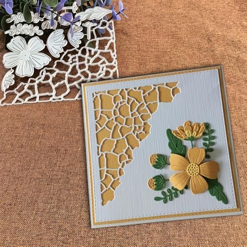 Lapoo Flowers Cutting Die for Scrapbooking - Durable Metal Cutting Die for DIY Scrapbook Photo Album Decorative Paper Card, Metal Card Making Supplies (Flowers and Border 4.9 x 4.8 in) - Image 4