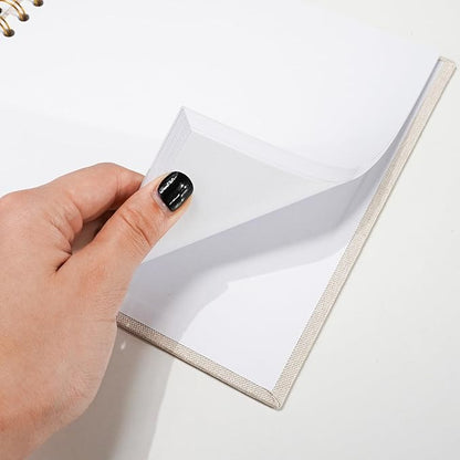 Vienrose Scrapbook 10x10 Inch Hardcover Kraft White Pages DIY Scrapbook Photo Album Linen Cover Scrap Book Photo Albums Scrapbooking Supplies Kit for Couple Family Wedding Travel