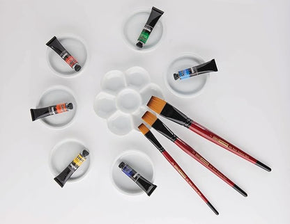Creative Mark Ebony Splendor Short-Handle Synthetic Sable Paint Brush, Angular Set of 3, Teijin Multi