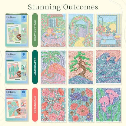 Lifelines FlowArt Activity Pads 3-Pack, Dot-by-Letter Guided Coloring Books - Image 4