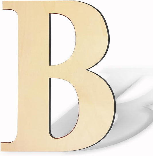 17 Inch Large Wooden Letters, Paintable Large Wood Letter for Crafts, Unfinished Blank Wood Alphabet Letter for Birthday, Parties, Wedding, Christmas Home Decoration(Letter B)