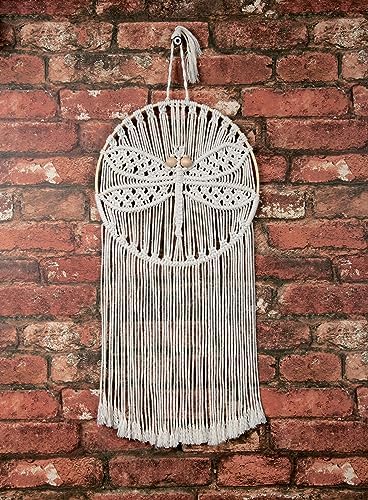 Solid Oak Macrame Wall Hanging Dragonfly - Image 2