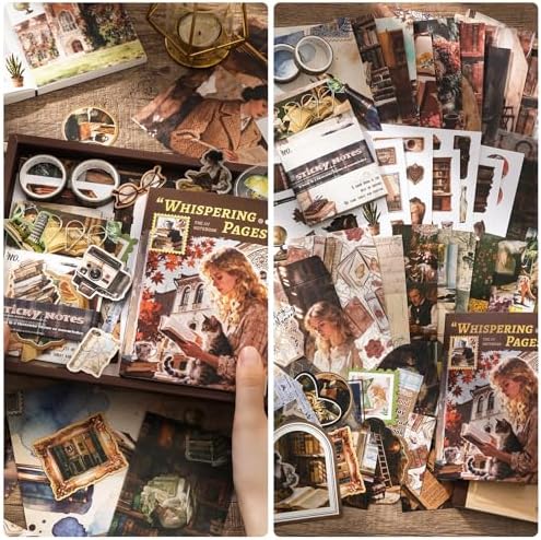 Scrapbook Supplies Kit, Cottagecore Aesthetic Junk Journal Scrapbook Kit - Image 2