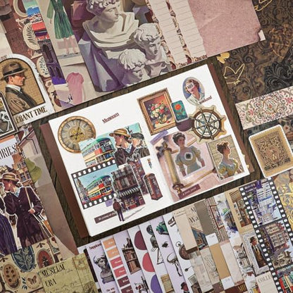 Museum Scrapbooking Supplies Kit, A6 Notebook, Vintage Junk Journaling Kit - Image 3
